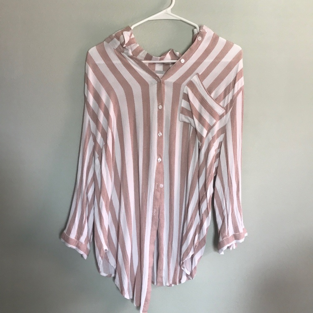 Light white and pink shirt.